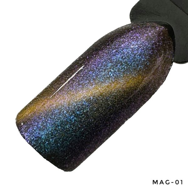 LED Gelelac NEXT MAGIC-01 - гель-лак подвійний пігментації котяче око, 10,5ml