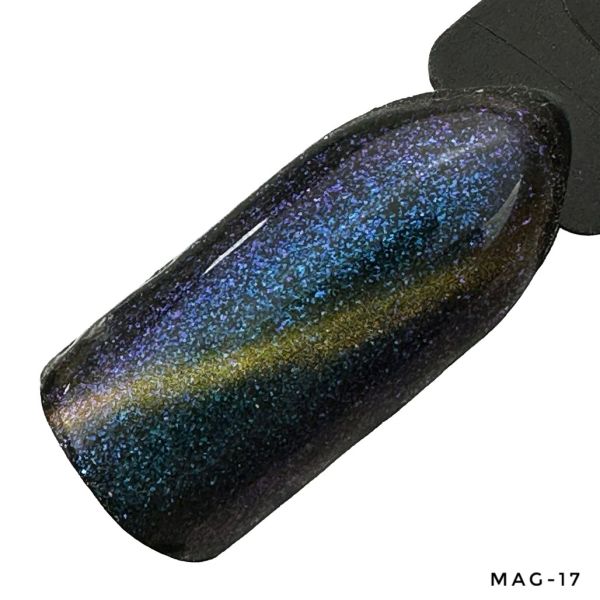 LED Gelelac NEXT MAGIC-17 - гель-лак подвійний пігментації котяче око, 10,5ml