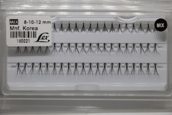 LEX Вії пучкові MIX (8-10-12mm)