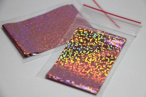 Фольга для литися - 4х50см, рожева, галограма