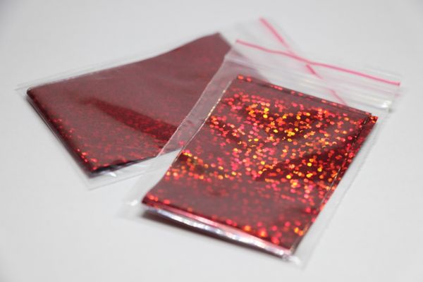 Фольга для литися - 4х50см, червона галограма