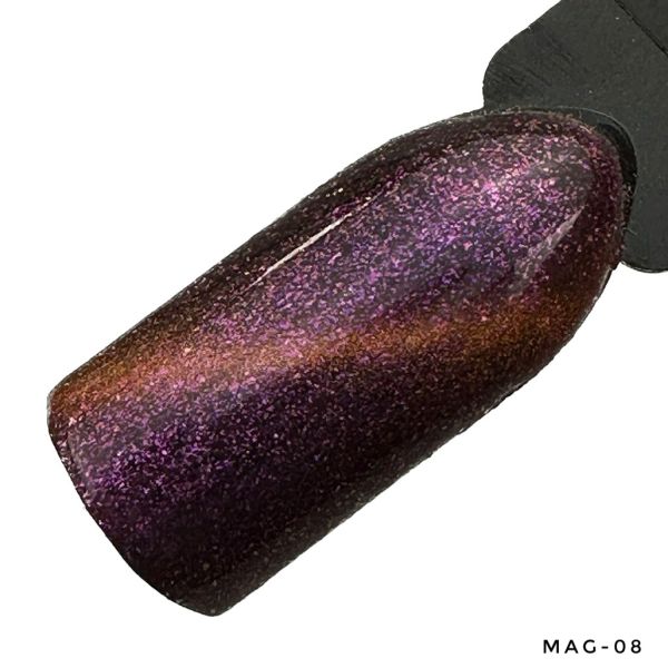 LED Gelelac NEXT MAGIC-08 - гель-лак подвійний пігментації котяче око, 10,5ml
