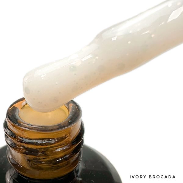 LEX NEW STYLE Rubber Base IVORY BROCADA - база під гель-лак, 15ml