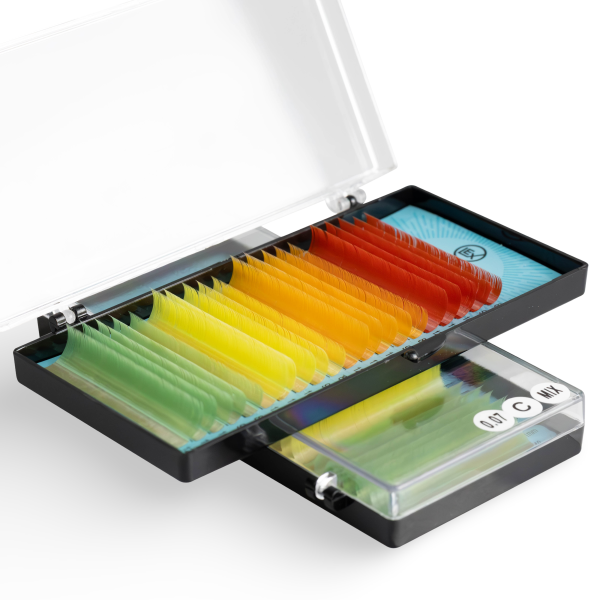 Вії LEX 4 COLOR (red; orange; yellow; y-green) 20 lines 0.07 C 7-8-9-10-11-12 mm